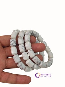 Pulsera de cuentas de howlita natural de calidad premium, 100 % genuina, artículos al por mayor, compre en línea en Amayra Crystals Exports - Product Image 1