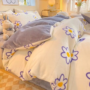 Juegos de Edredones para el Hogar, Cubrecamas para Adultos, Juegos de Edredones de Algodón con Estampado de Felpa - Product Image 5