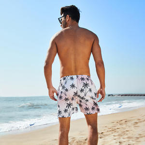 Hot Sale Custom Solid <b>Men's</b> Swim Shorts Quick Dry Eco-Friendly Beach <b>Trunks</b> with Front Logo Drawstring OEM Available All Sizes - Product Image 2