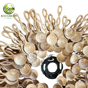 Cuchara de Madera Tallada a Mano con Mango Curvo Orgánico para Decoración Artística de Interiores y Exhibición Creativa de Artesanías - Product Image 4