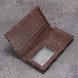 Cartera Larga de Cuero Genuino para Hombre con Protección RFID, Múltiples Ranuras para Tarjetas, Espacio para Billetes y Recibos, Logotipo Personalizado, Cierre Plegable, Forro de Seda, Venta al Por Mayor - Product Image 3