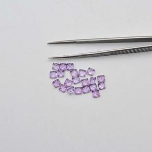 พลอยอเมทิสต์เหลี่ยมเพชรพลอยเหลี่ยมเพชรพลอยสีชมพูธรรมชาติขนาด4มม. ตัดอัญมณีที่ผ่านการปรับเทียบแล้ว VVS เครื่องประดับหินอเมทิสต์ใส - Product Image 2