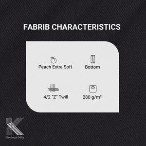 Custom <b>Mens</b> Charcoal Grey Twill Pants Recycled Cotton Blend 280 GSM Peach Extra Soft <b>Stretch</b> Trousers Smart Casual - Product Image 5