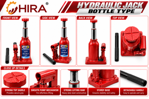 Cric hydraulique HIRA 51771-R type bouteille, capacité 3 tonnes - Product Image 3