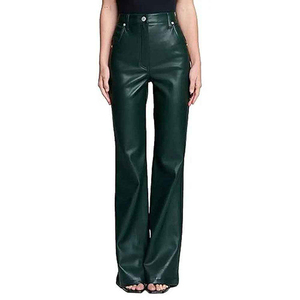 Tendance 2025 - Pantalons en cuir pour femmes, taille haute, coupe régulière, logo personnalisé OEM disponible, bonne qualité, prix raisonnable, streetwear, hiver - Product Image 6