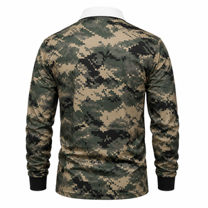 เสื้อรักบี้แขนยาว OEM สำหรับเสื้อเชิ้ตปักลายลำลอง ระบายอากาศได้ดี มีกระเป๋า ออกแบบได้ตามสั่ง ผู้ผลิตเสื้อทีมแบบกำหนดเอง - Product Image 2