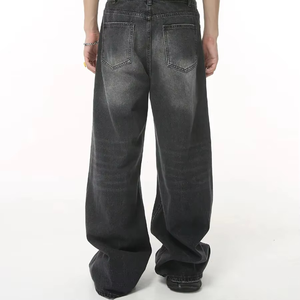 Factory <b>Cheap</b> Price Manufacturer Basic Slim Fit Canvas Mid Waist Washed Straight Leg Breathable Denim Jeans Men Best Quality - Product Image 1