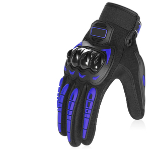 Leather Windproof Protection Motorbike Gloves <b>Full</b> Finger with Reinforced Palm and Non <b>Slip</b> Padded for Unisex Outdoor Sports - Product Image 2