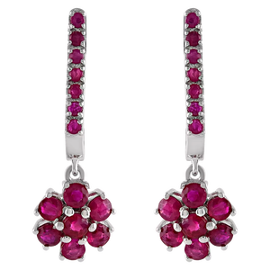 Pendiente de Rubí en Plata de Ley 92.5 KLST-30510 - Product Image 1