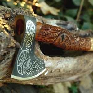Survival camping <b>axe</b> Industrial grade <b>axe</b> High quality forged <b>axe</b> Custom handmade steel <b>axe</b> <b>Wood</b> handle viking <b>axe</b> - Product Image 4
