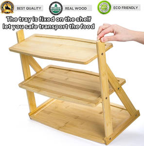 Support de service en bois à 3 niveaux pour fruits, cupcakes, sandwichs, usage domestique - Product Image 2