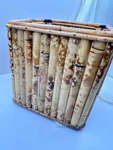Cesto de Basura de Bambú y Ratán Vintage de Vietnam, Cesto de Basura Estilo Tiki Costero, Contenedor de Almacenamiento Tejido Estilo Boho, Proveedor y Fabricante - Product Image 1
