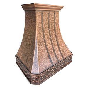 Hotte de cuisine en cuivre métallique conçue pour des espaces de cuisson élégants, cheminée décorative artisanale haut de gamme, ventilation supérieure et efficace - Product Image 6