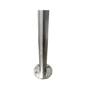 Poteau d'escalier rond en acier inoxydable pour garde-corps de panneau de verre ou câble métallique, usage hospitalier - Product Image 1