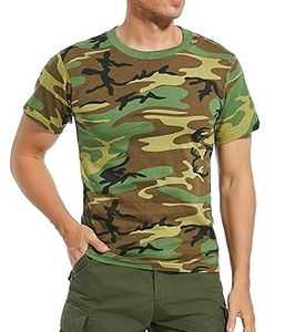 Camiseta de Camuflaje con Diseño de Selva para Caza y Senderismo, Cuello Redondo, Manga Corta, Holgada, Transpirable, de Algodón - Product Image 5