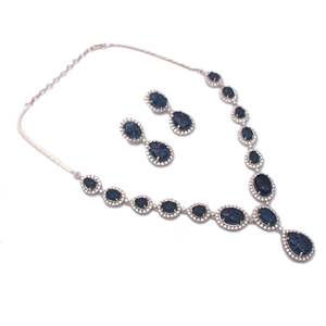 Antique Gold Rosalie CZ Designer Bridal Jewelry Set with Earrings - Product Image 5