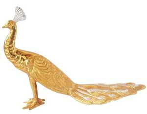 <b>Gold</b> Aluminum Peacock <b>Statue</b> Decorative Bird Sculpture Tabletop Ornament Metal Handicraft for Living Room Interior Decor - Product Image 3