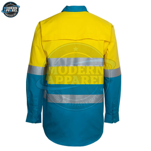 Vêtements de travail pour hommes, chemises de travail, salopettes, chemises de sécurité industrielle, chemises de travail réfléchissantes avec bande élastique, en vente. - Product Image 4