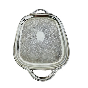 Bandeja de Servicio Rectangular Popular de Aluminio Plateado con Asas para el Hogar, Restaurante, Vajilla, Aperitivos y Bebidas - Product Image 1