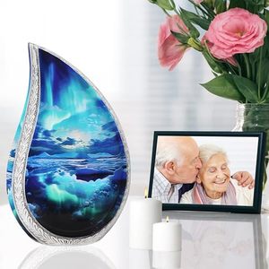 Exclusive Aluminum Tear Drop <b>Memorial</b> Cremation <b>Keepsake</b> Urn Ash Tribute Holder Featuring Artistic Secure Closure - Product Image 1