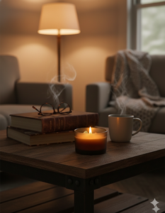 Bougie parfumée artisanale en cire de soja en pot cylindrique, design apothicaire vintage, écologique, pour Noël, Halloween, Diwali - Product Image 3