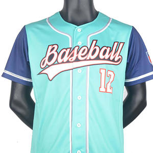 Vente en gros de maillots de baseball à manches courtes entièrement personnalisés avec logo personnalisé, nouveau design, 100% polyester, haute qualité, service OEM - Product Image 3