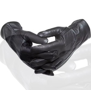 Gants en cuir longs jusqu'au poignet, thermiques, chauds pour l'hiver, style décontracté, doublure en coton, usage quotidien - Product Image 3