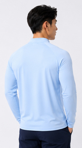 Camiseta Deportiva de Compresión de Manga Larga para Hombre, Corte Ajustado, con Cierre de 3/4, para Entrenamiento, Yoga, Personalizable - Product Image 3