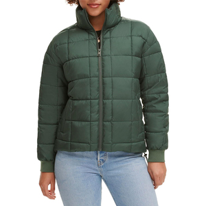 Blouson matelassé pour femme, couleur unie, style streetwear décontracté, respirant, imperméable, coupe-vent avec doublure en nylon, finition soignée - Product Image 1