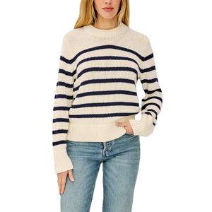 Vêtements pour femmes, vêtements d'hiver épais, haut à rayures, pull à manches longues en tricot, fabriqué au Bangladesh - Product Image 1