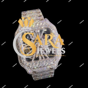 Venta caliente elegante negro Piedra Natural totalmente helado reloj automático Hip Hop reloj con números romanos disponibles al mejor precio - Product Image 2