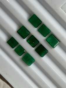 Piedra Preciosa de Esmeralda de Zambia Natural Sin Tratar, Corte Octogonal Verde Intenso, Facetada, Hecha a Mano, para Joyería - Product Image 5
