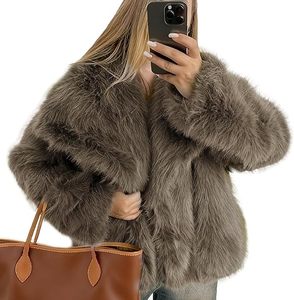 Nuevo Abrigo de Piel de Chinchilla con Cuello Alto para Mujer, Abrigo Corto de Piel de Conejo Rex - Product Image 1
