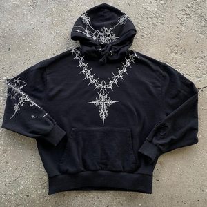 Sudadera con Capucha Black Angel para Hombre y Mujer, Estilo Casual, Oversize, Streetwear, de Algodón/Poliéster para Invierno - Product Image 4