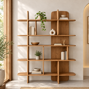 Étagère ouverte personnalisée en teck recyclé, meuble de rangement et de présentation OEM pour acheteurs FCL mondiaux, usine d'exportation Indonésie - Product Image 1