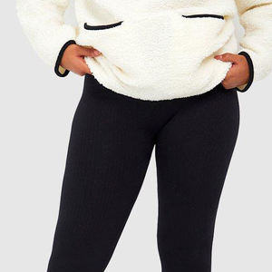 เสื้อฮู้ดดี้โอเวอร์ไซส์ผ้าเท็ดดี้ฟลีซแบบซักล้างทรงบ็อกซี่ คอตั้ง ซิปครึ่งตัว  สำหรับผู้หญิงและผู้ชาย  รุ่นวินเทอร์ ไฮสตรีท ปี 2026  แบบเรียบๆ สั่งทำได้ - Product Image 4