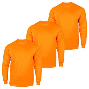 Camisetas de construcción naranjas para hombre con tiras reflectantes que aumentan la visibilidad en condiciones de poca luz, niebla, manga larga, alta visibilidad. - Product Image 1