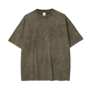 เสื้อยืดคอตตอนผู้ชายไซส์ใหญ่ สีพื้น ผ้าซักแล้ว คอกลม แขนสั้น สไตล์ลำลอง ผ้าเจอร์ซีย์ถัก - Product Image 1