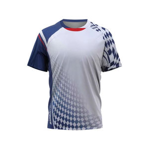 Chemise de sport respirante de haute qualité, écologique, à séchage rapide, maillot de tennis, chemise à manches courtes pour hommes, été, tennis de table - Product Image 6