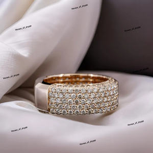 Anillo de Eternidad de Plata de Ley 925 con Múltiples Hileras de Diamantes Moissanite, Anillo de Boda de Lujo Hecho a Mano para Mujer - Product Image 2