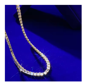 Cadena de Tenis de Moissanita con Colgante Brillante, Collar Unisex Moderno Estilo Hip Hop - Product Image 3