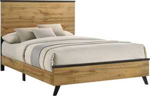 Cadre de lit double TNT en pin massif traditionnel avec tête de lit durable de 52 pouces en brun patiné et finition en pin naturel - Product Image 4