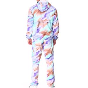 OEM Windbreaker Wind Breaker Sets Windproof Men Custom Polyester <b>Tracksuit</b> Zipper Hoodie and Shorts Two Piece Set - Product Image 2