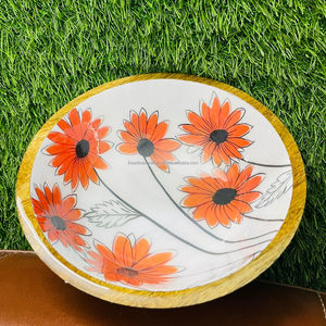 Bol décoratif en bois fabriqué à la main pour centre de table à café Décoration rustique et espaces de vie naturels par ARTISAN CRAFT - Product Image 2