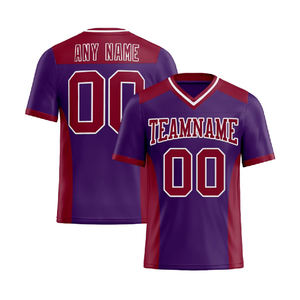 เสื้อฟุตบอลอเมริกันแบบสั่งทำ OEM สไตล์อเมริกัน ระบายอากาศได้ดี แขนสั้น ลายพิมพ์แบบซับลิเมชั่น - Product Image 6