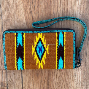 กระเป๋าสตางค์หนังสไตล์ตะวันตก aztec สำหรับผู้หญิงมาใหม่กระเป๋าคลัทช์ทำจากหนังมีเอกลักษณ์หลากสี - Product Image 2