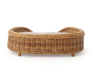 Round Pet Bed Thick Rim Rattan Cat Bed Cozy Deep Pet Basket with Soft Cushion Comfortable Pet Sleeping Bed Indoor Pet Furniture - Product Image 4