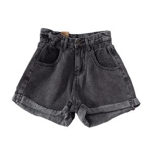 <b>Women's</b> Retro Summer High-<b>Waist</b> Loose <b>Jeans</b> Shorts Sporty Mid-<b>Waist</b> Style Versatile Edge Casual Hot Pants with Logo at <b>Waist</b> - Product Image 3