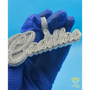Personalized <b>Name</b> Pendant Lab Grown Diamond Iced Out <b>Necklace</b> Hip Hop Bling Chain <b>Custom</b> Jewelry Gift - Product Image 4