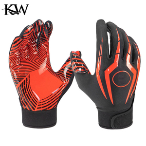 Gants de football américain professionnels pour l'entraînement et les matchs, super adhérents, imperméables, avec sangle de poignet réglable, 1 paire, en PU, gants complets - Product Image 1